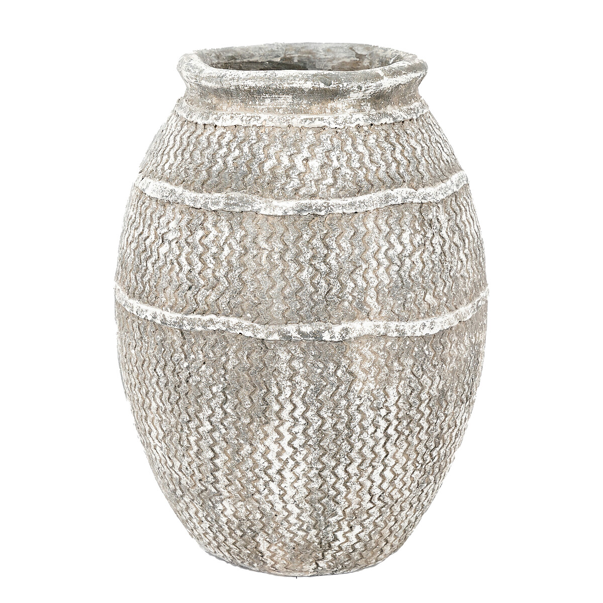 40cm Grey Distressed Cement Vase grey, ÉDITÉ