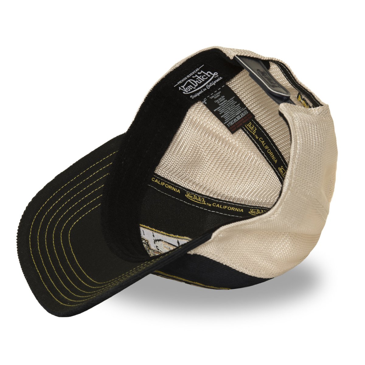 Casquette Trucker S-CURVED bleu marine/beige/jaune/blanc, VON DUTCH