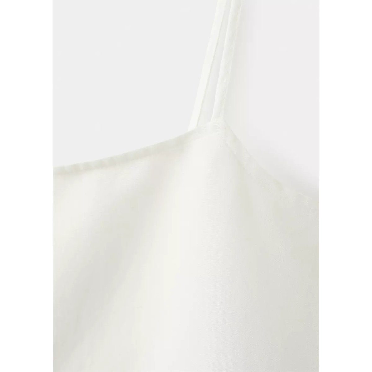 Top bretelles détail floral blanc, MANGO