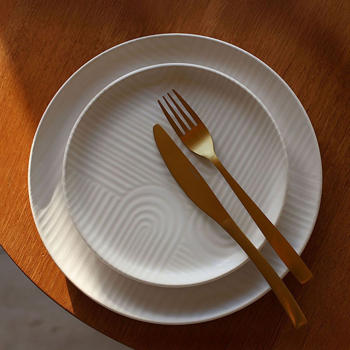 Lot de 6 assiettes creuses 20,5cm en grès, DUNE beige, NOVASTYL