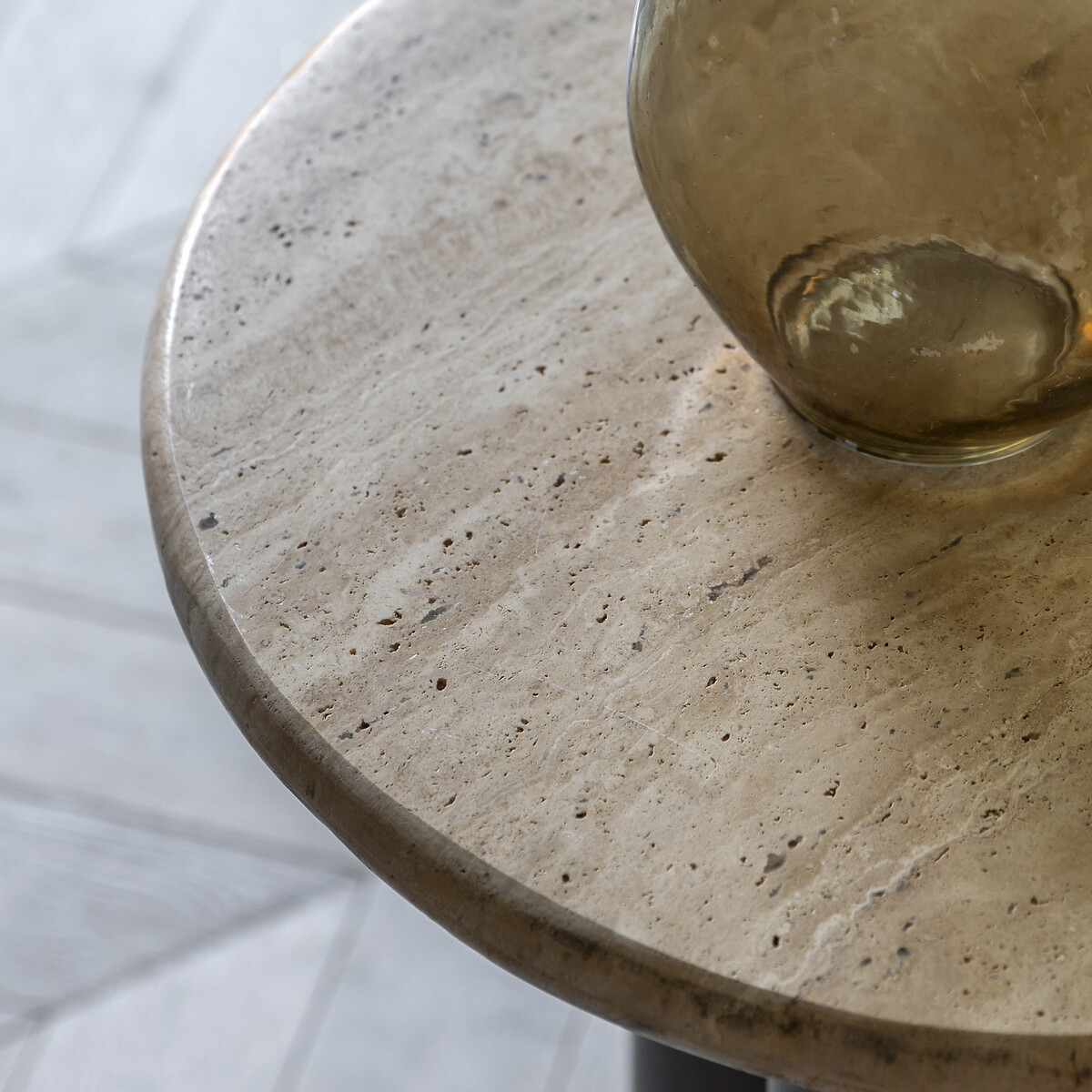 Trenton Travertine Side Table travertine, SO'HOME