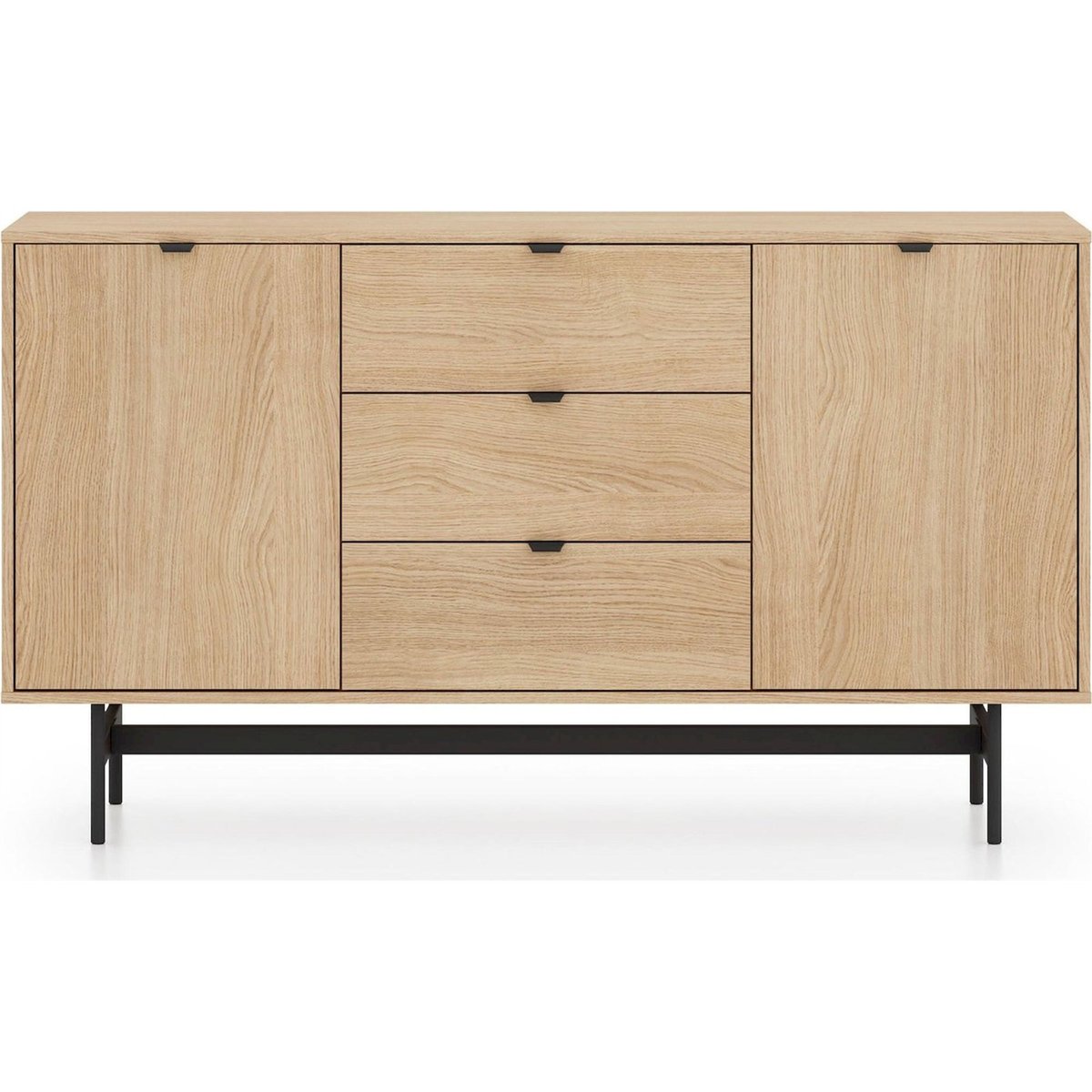 Buffet contemporain chêne collection HEGGERS chêne mavelie et noir, RECOLLECTION