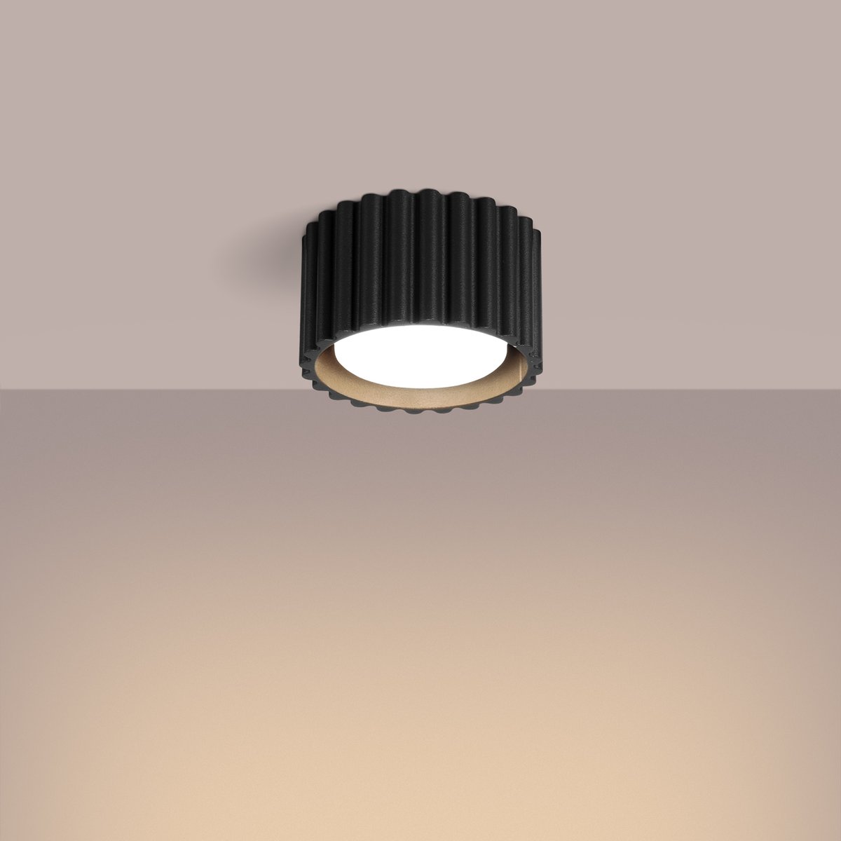 Plafonnier Aluminium Noir Gx53 1 Aura noir, EDEN