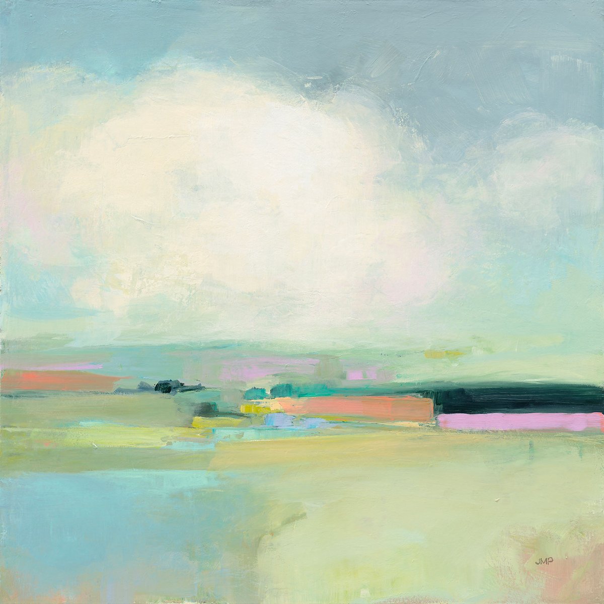 Tableau abstrait Horizon coloré tableau alu dibond, HEXOA