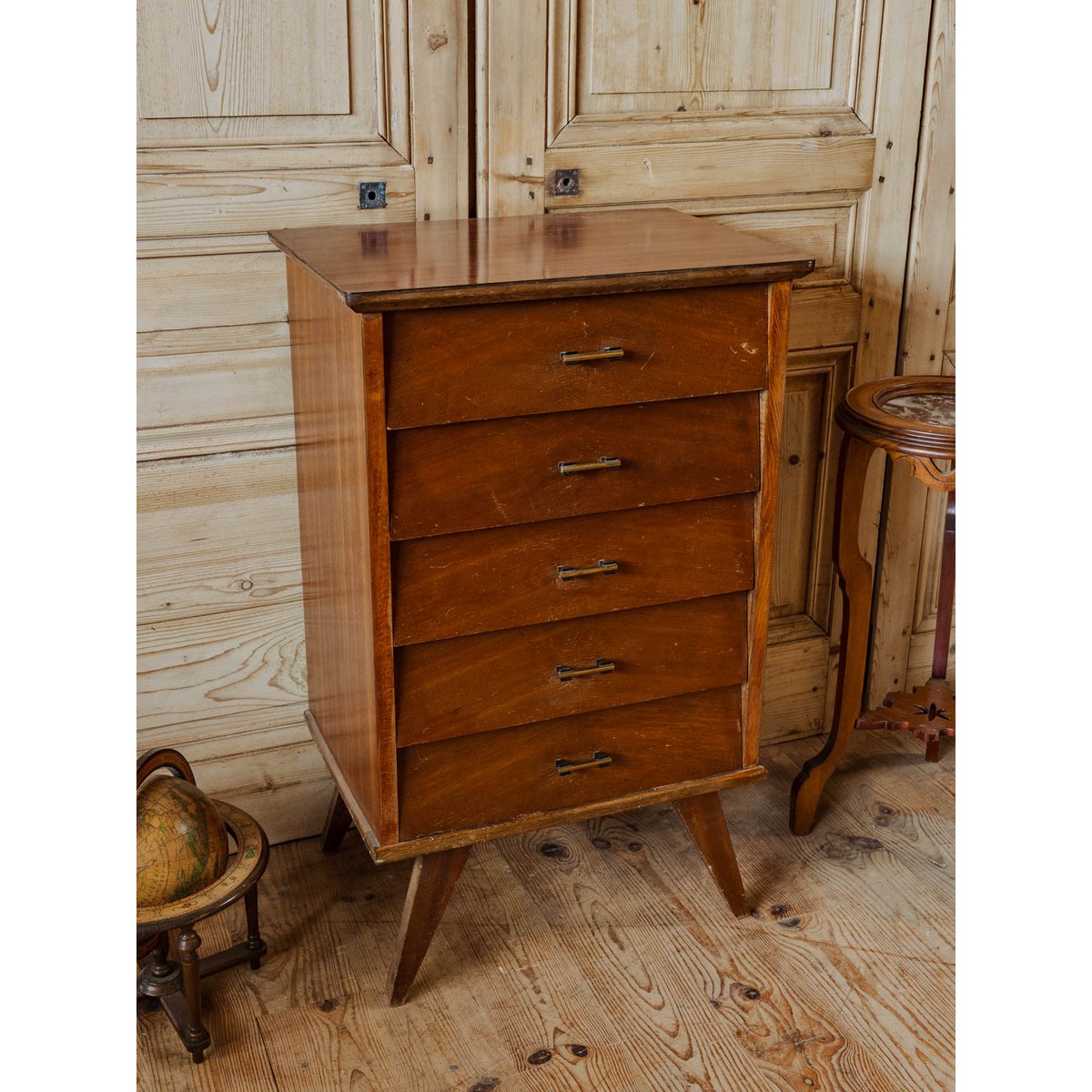 Chiffonnier en bois Valery N°94 - Bon état bois foncé, DEBONGOUT