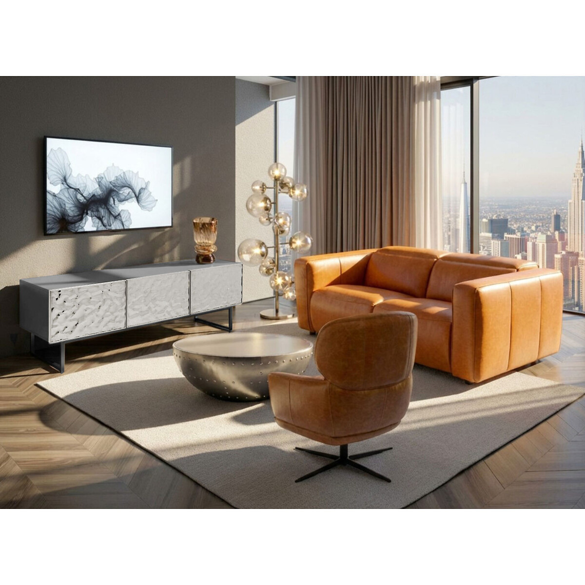 Lowboard Carino 150x50cm silver-coloured, KARE DESIGN
