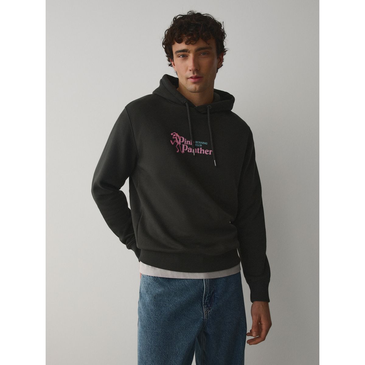 Sweat à capuche à motif panther sous licence gris ardoise, NEXT