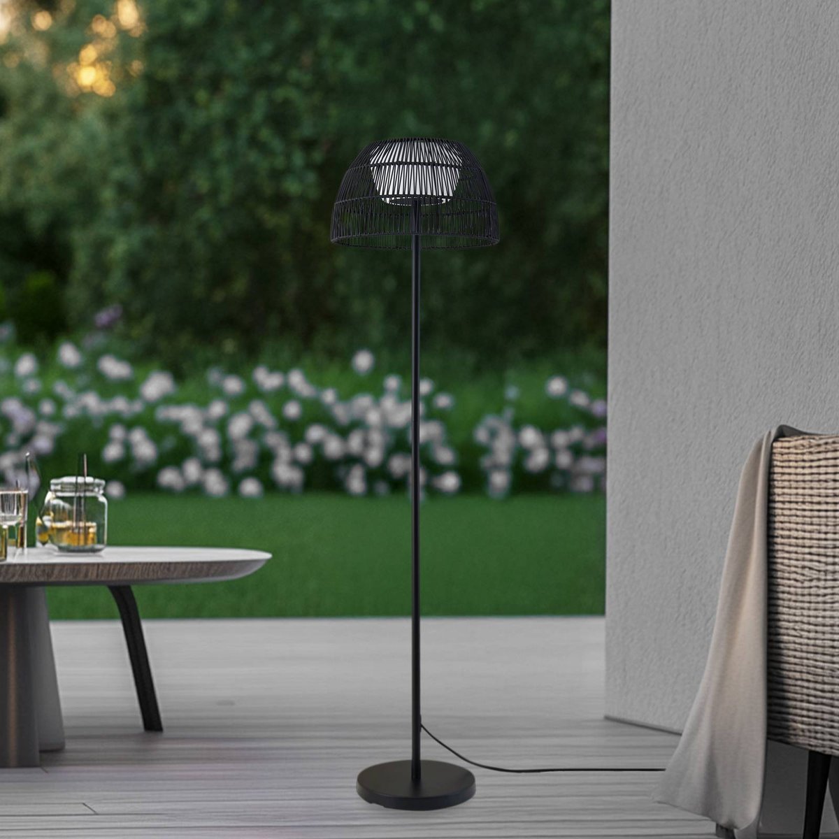 Luminaire de terrasse en métal moderneLED noir, LUCANDE