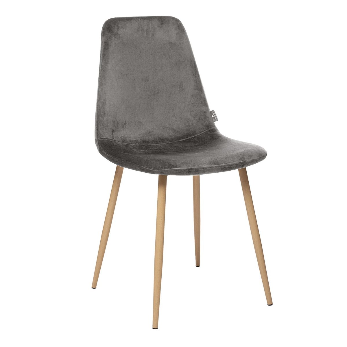Lot de 4 chaises scandinaves à pied métal effet bois ROKA gris, TOILINUX