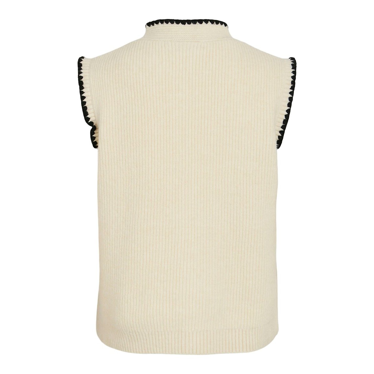 Gilet sans manches avec nœud ecru/noir, VILA