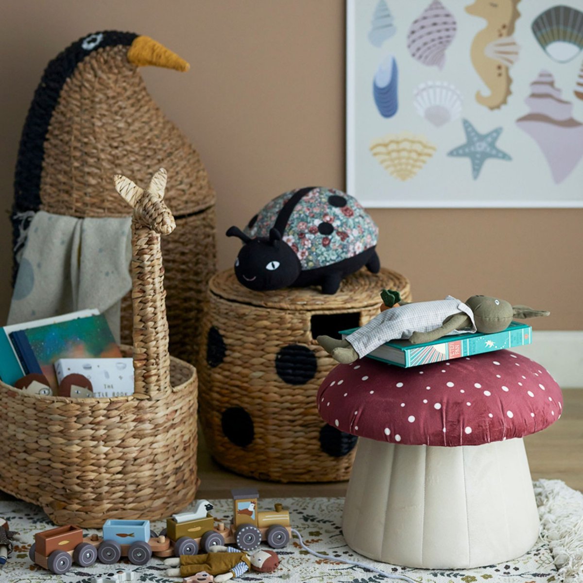 Panier forme pingouin - TAZIA noir, BLOOMINGVILLE
