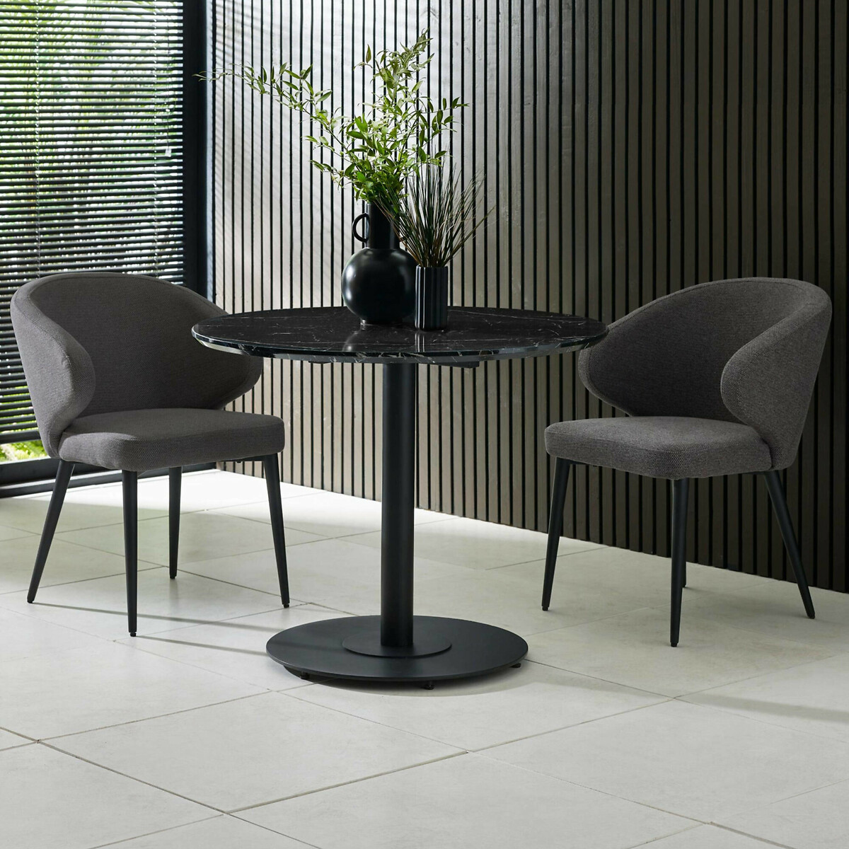 Marius Curve Fabric Dining Chairs (Set of 2) charcoal, SO'HOME