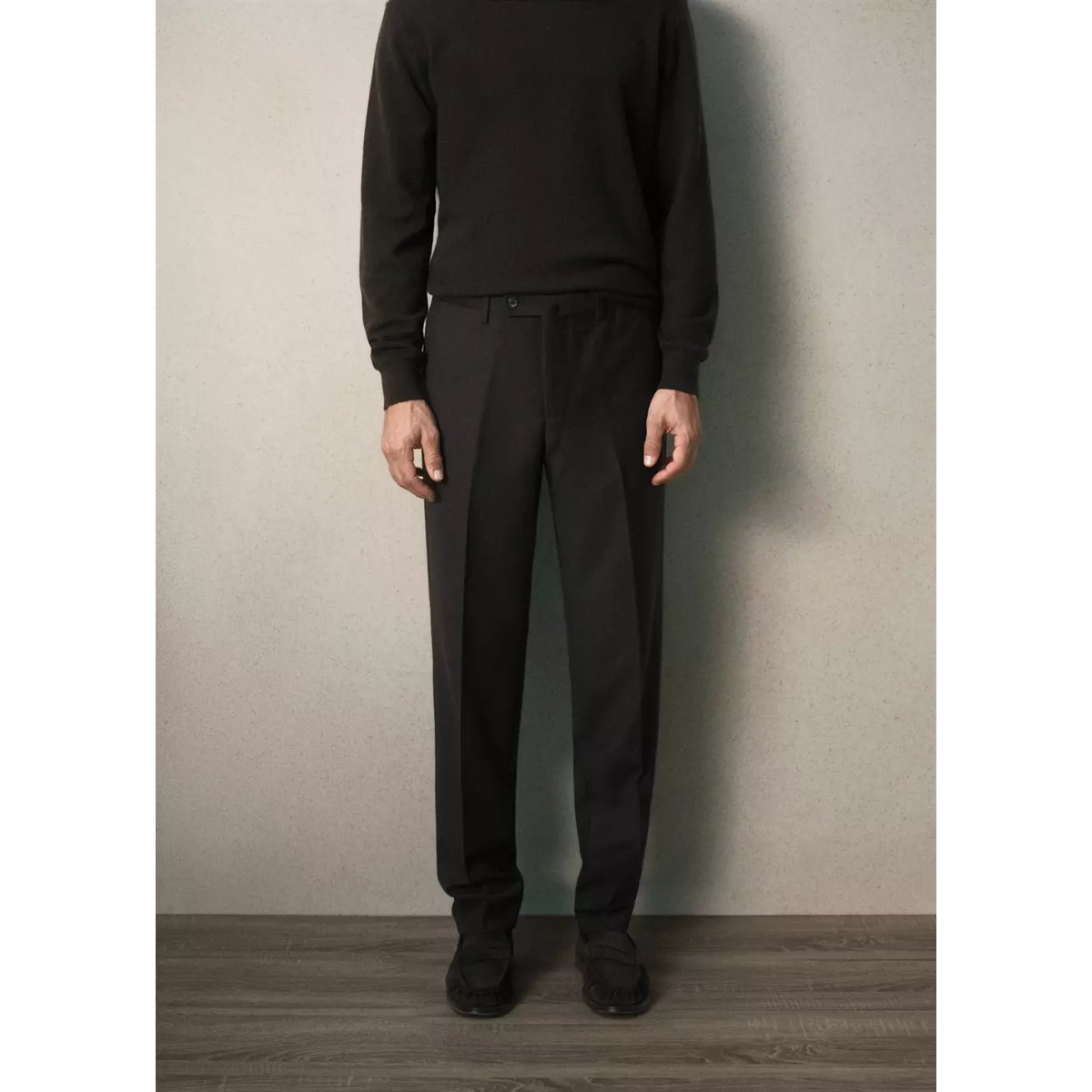 Pantalon laine vierge slim-fit marron, MANGO MAN