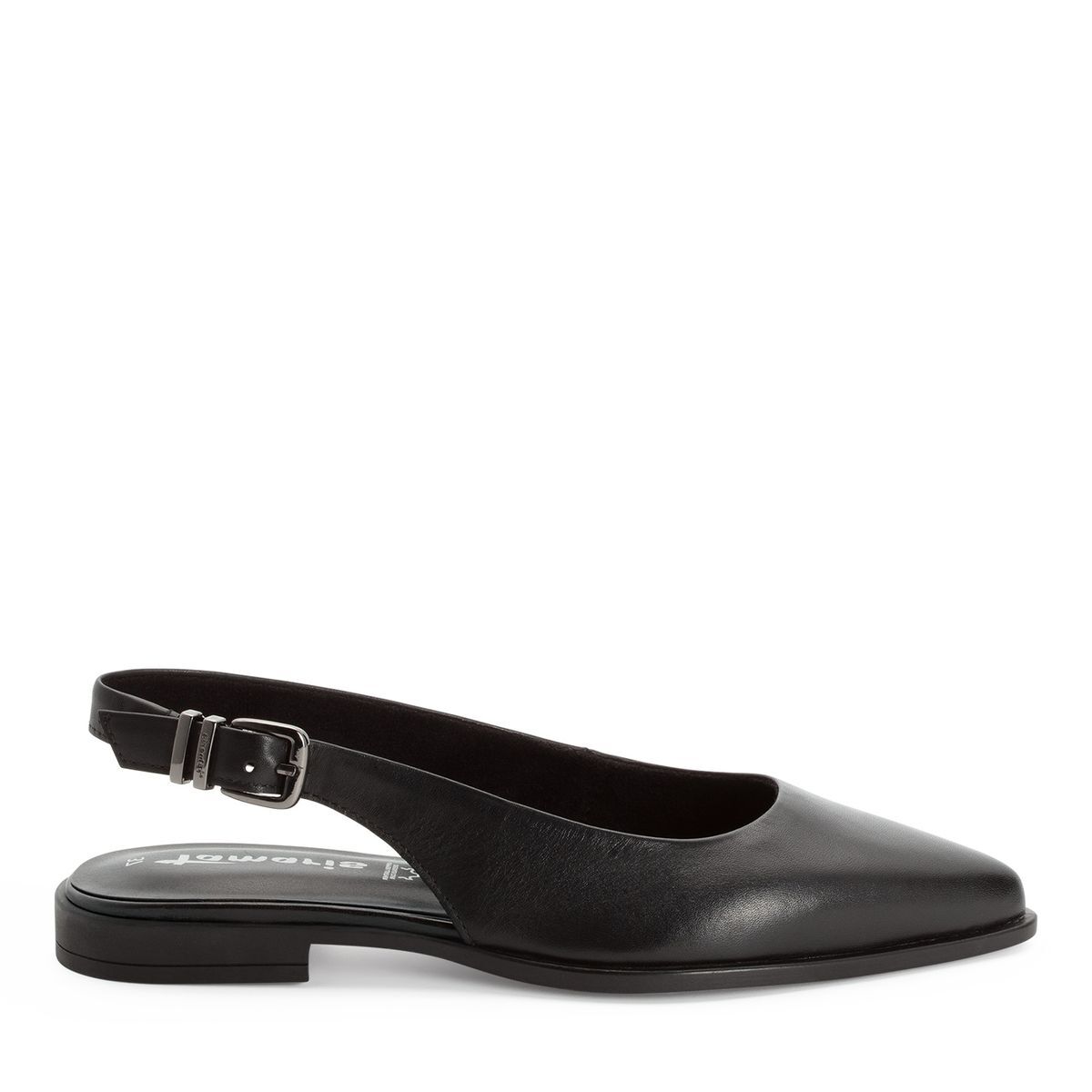 escarpin en cuir noir cuir, TAMARIS