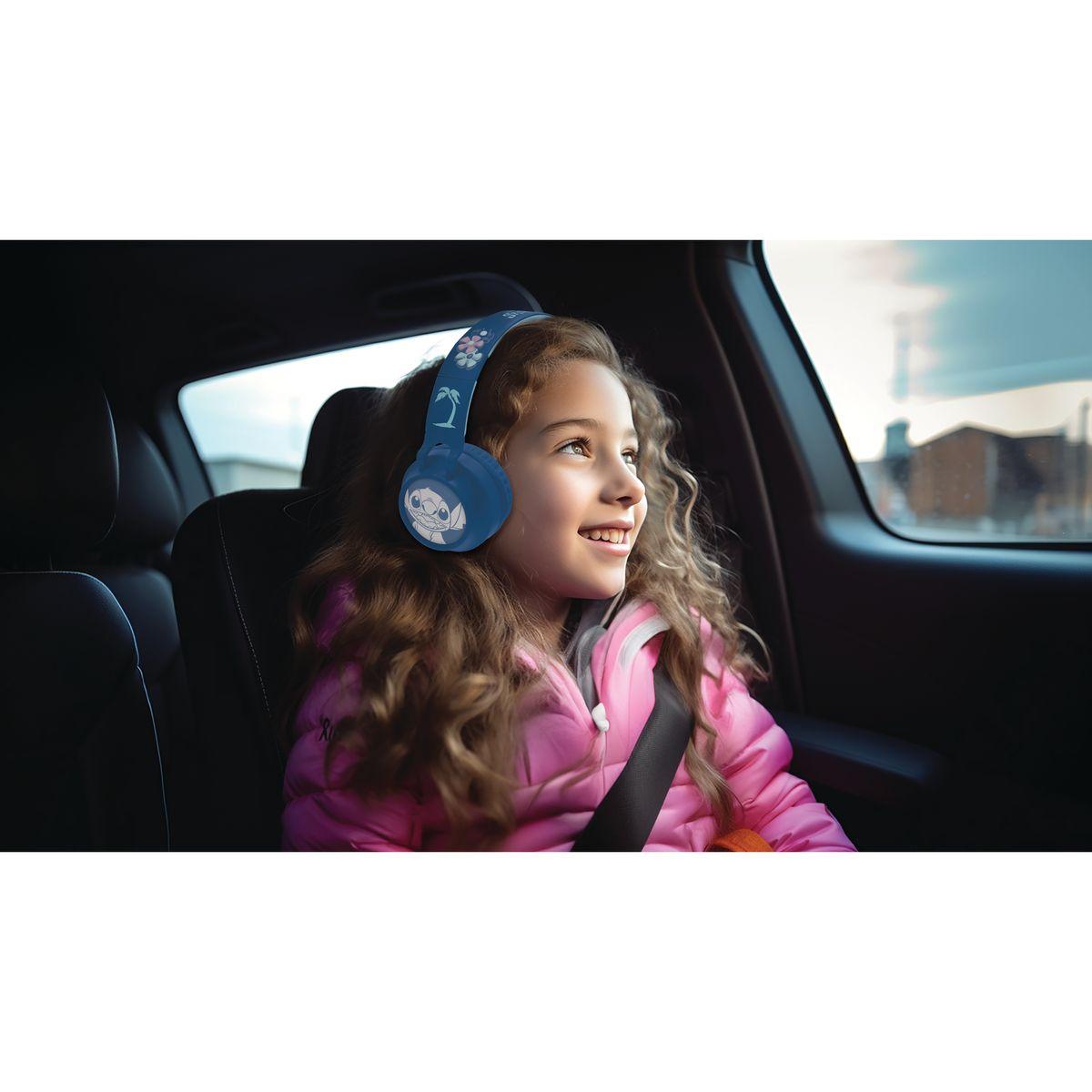 Casque lumineux pliable Bluetooth® et filaire Stitch bleu, LEXIBOOK