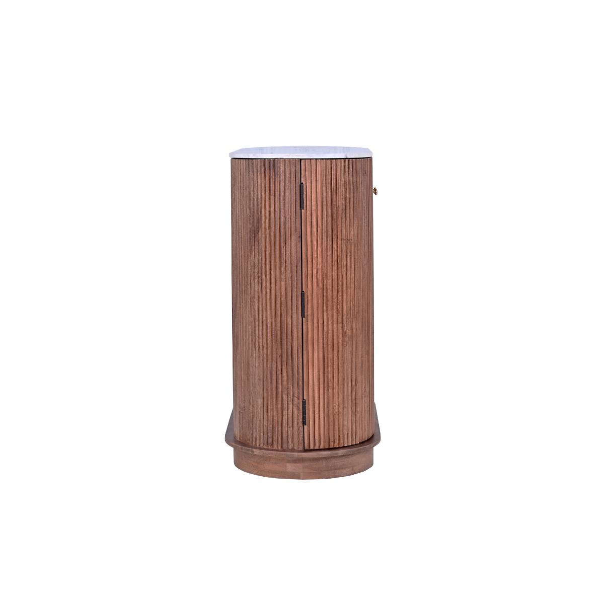 Meuble bar en bois de manguier et en marbre ELVINA couleur unique, MADE IN MEUBLES