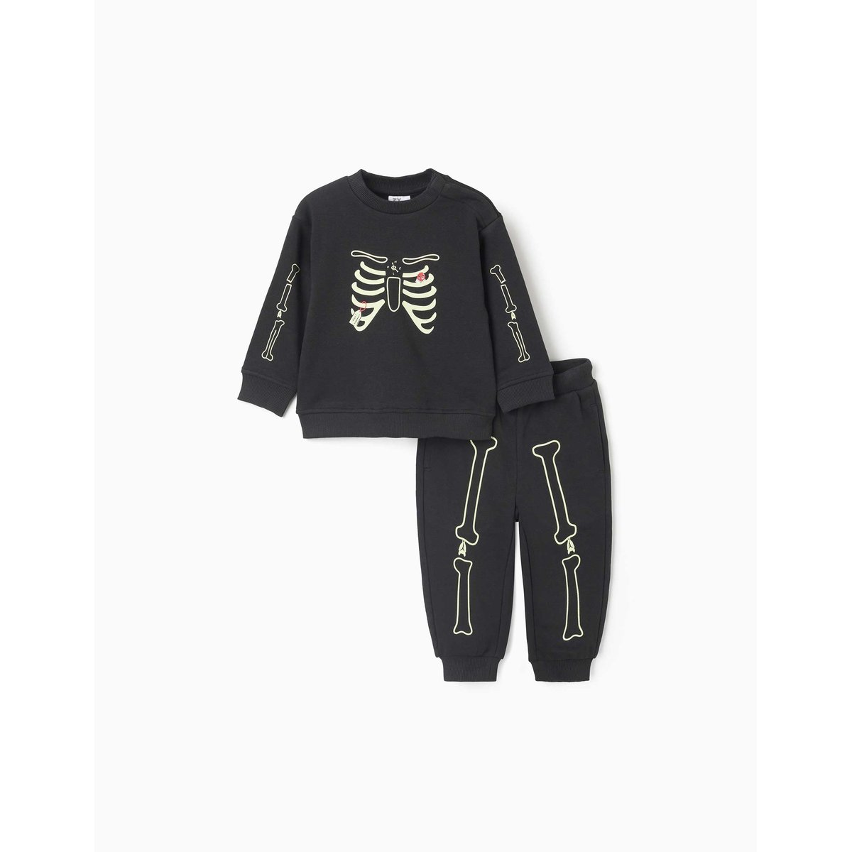 Ensemble de jogging en molleton avec imprimé qui brille dans le noir noir, ZIPPY