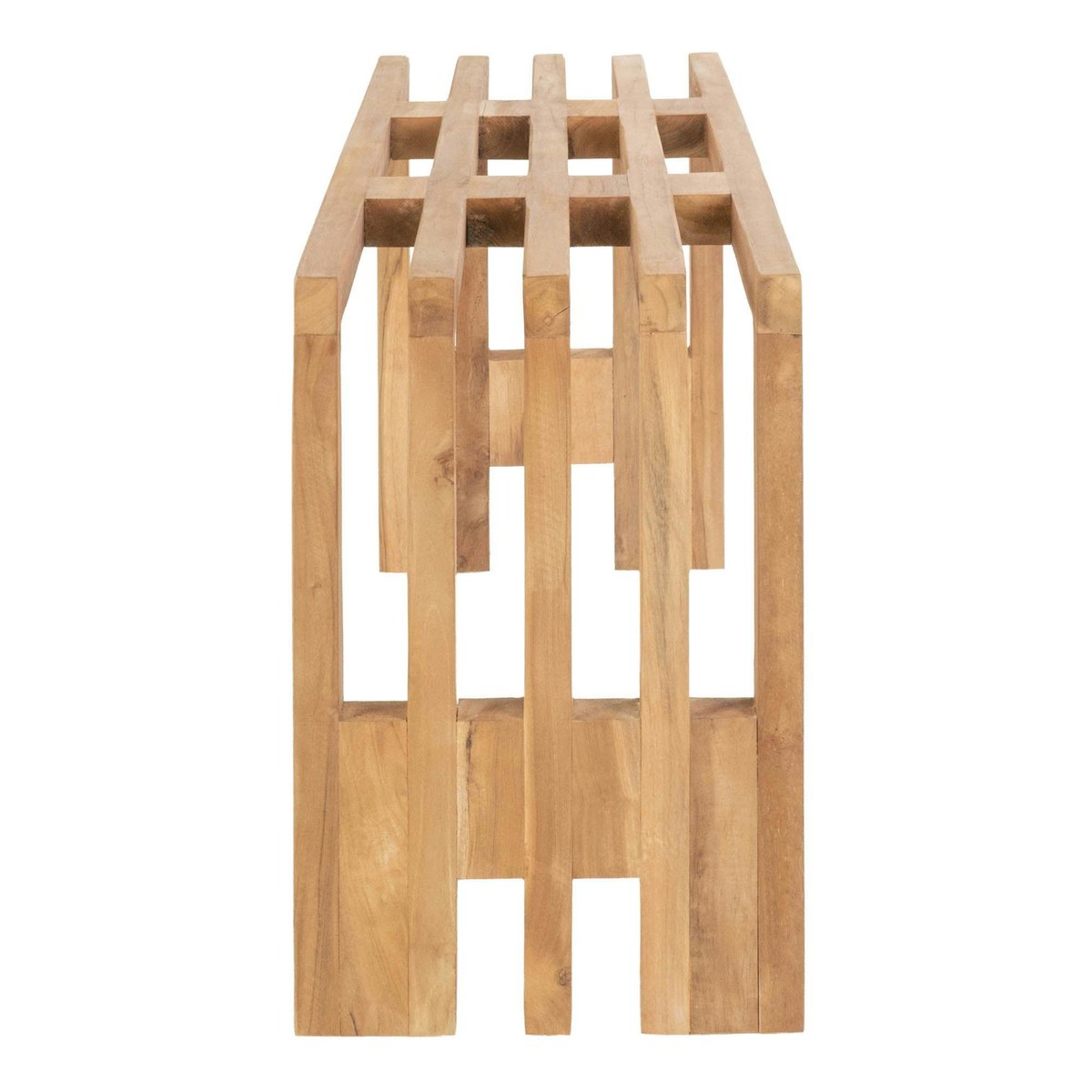 Banc de jardin en bois de teck sans dossier 90 cm MENDOZA bois naturel, PIER IMPORT