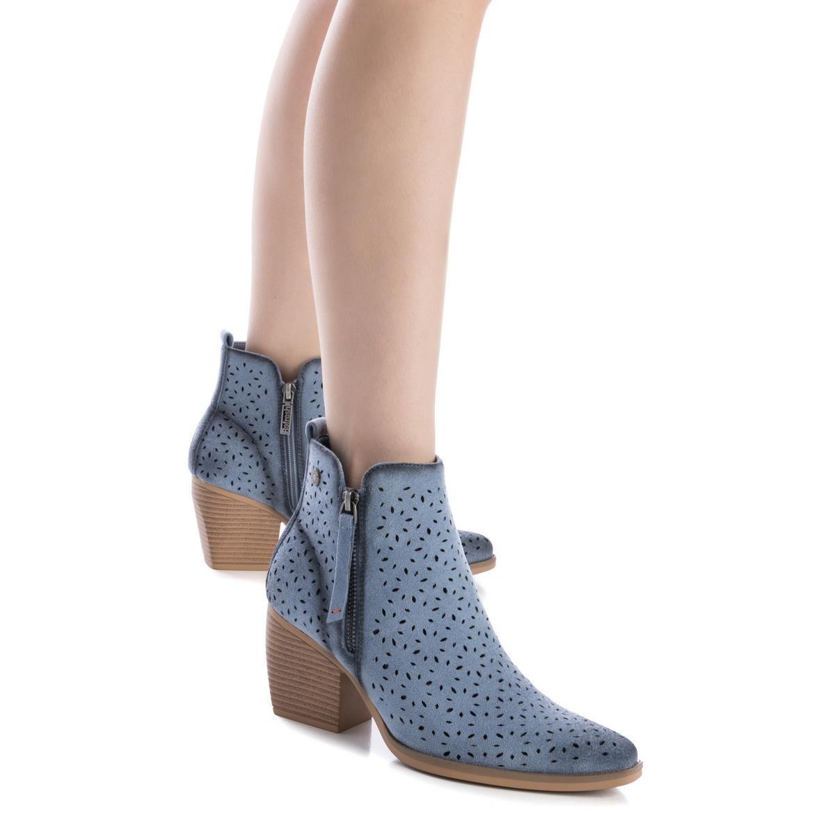 Bottine Talon Décontractée Fermeture éclair bleu jean, REFRESH