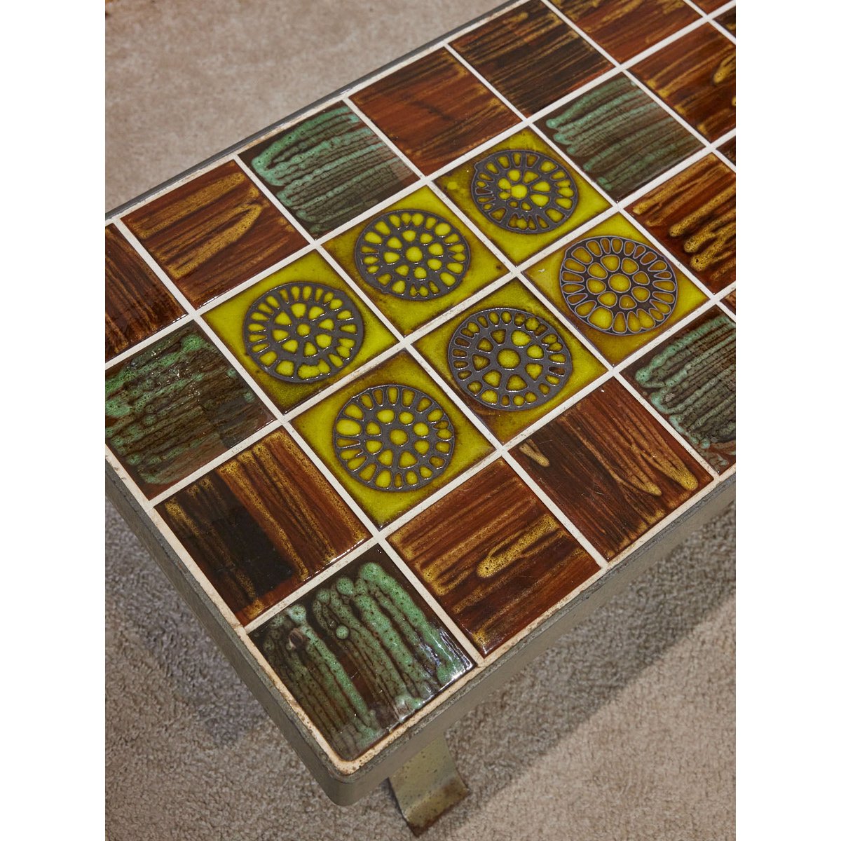 Table basse en céramique Léonie N°832 - Bon état marron, DEBONGOUT