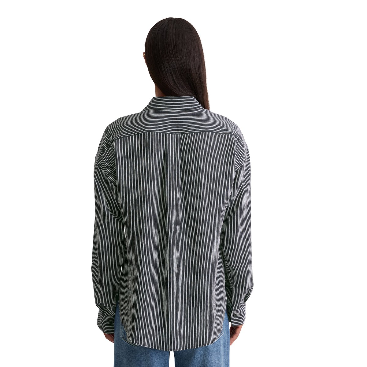 Blouse à rayures relaxed en LENZING™ ECOVERO™ bleu fooncé, MARC O'POLO