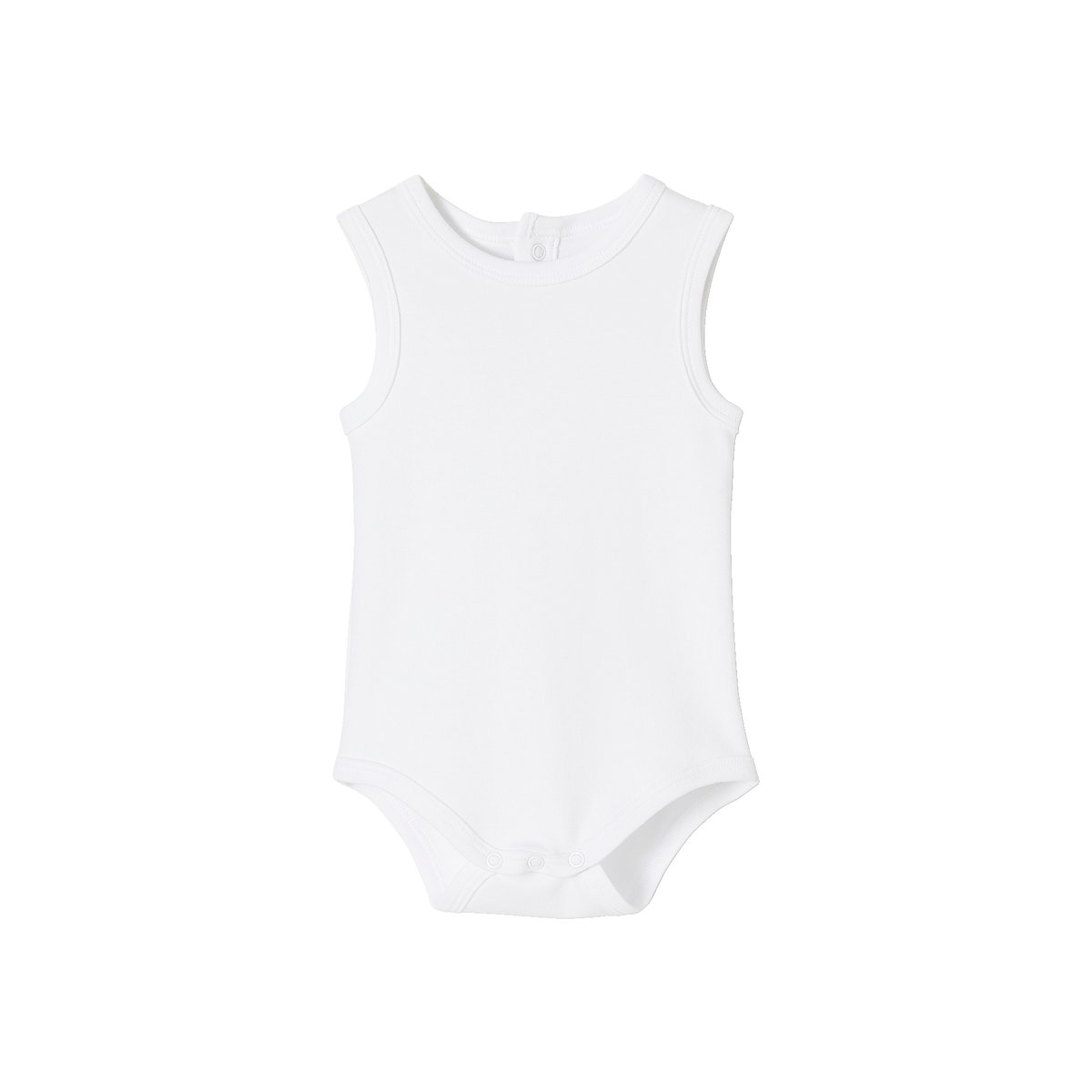 Lot de 5 bodies débardeur en interlock BASICS lot blanc, VERTBAUDET