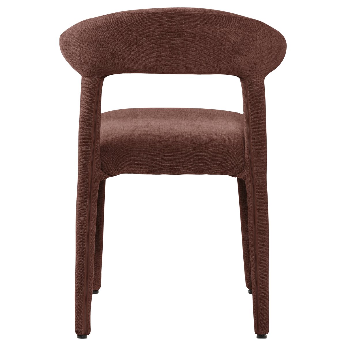 Lot de 2 chaises de salle à manger en aspect lin SILE bordeaux, WOOOD