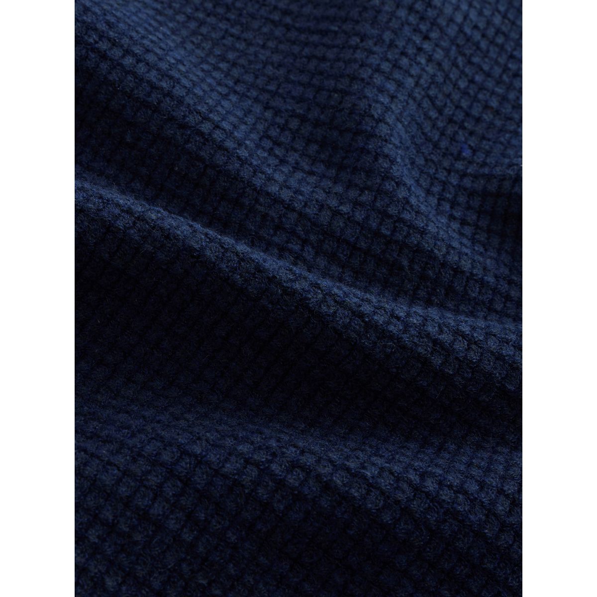 Polo en maille à col boutonné bleu marine, NEXT