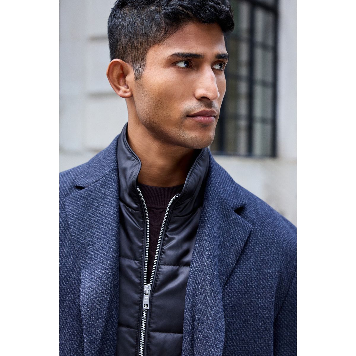 Manteau rembourré et faux gilet bleu marine, NEXT