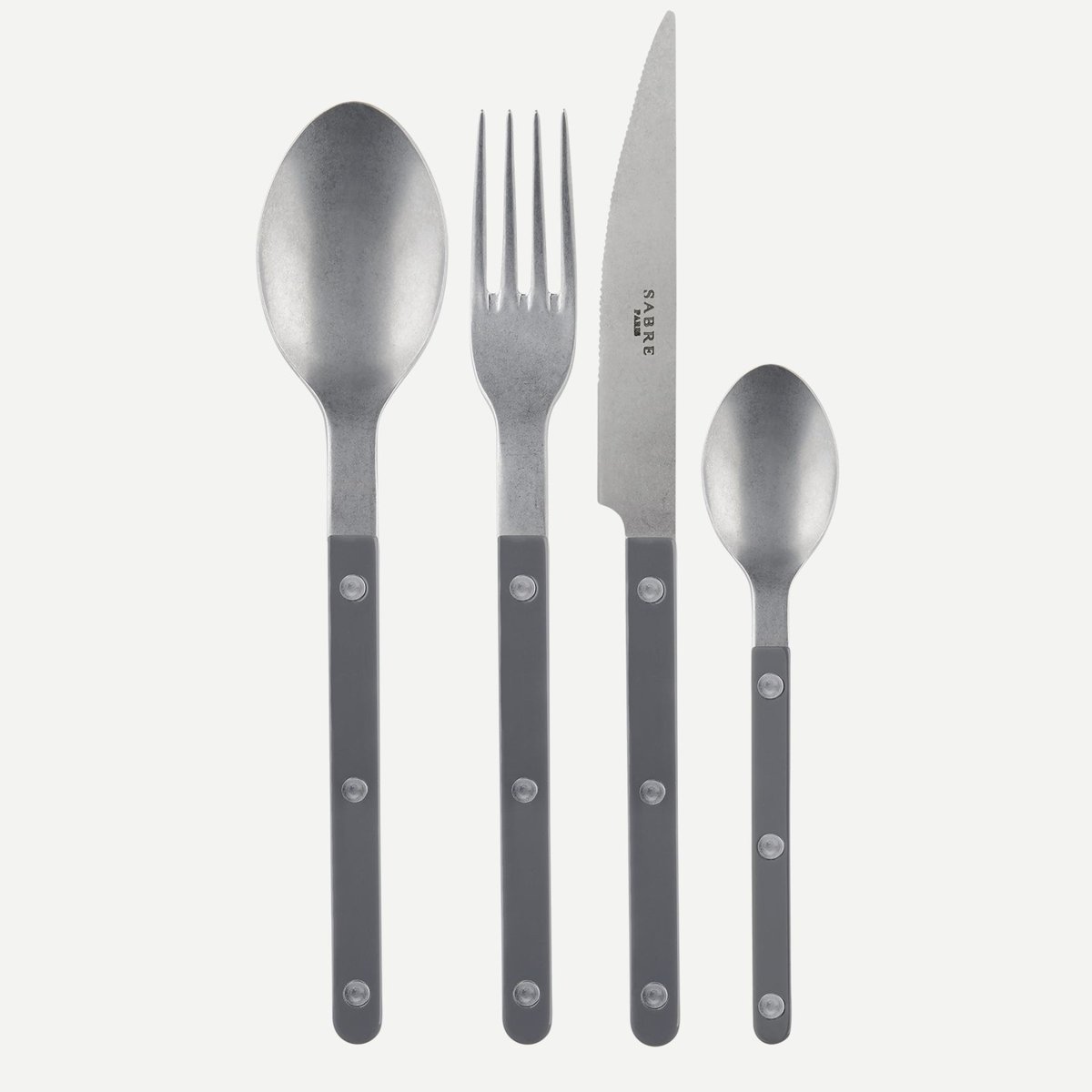 Set de 4 couverts de table, Bistrot Vintage anthracite, SABRE