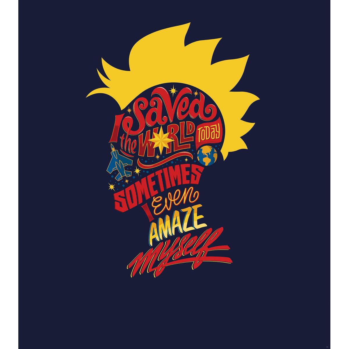Papier peint Komar - Captain Marvel saves the World - 250 x 280 cm multicolore, HEXOA