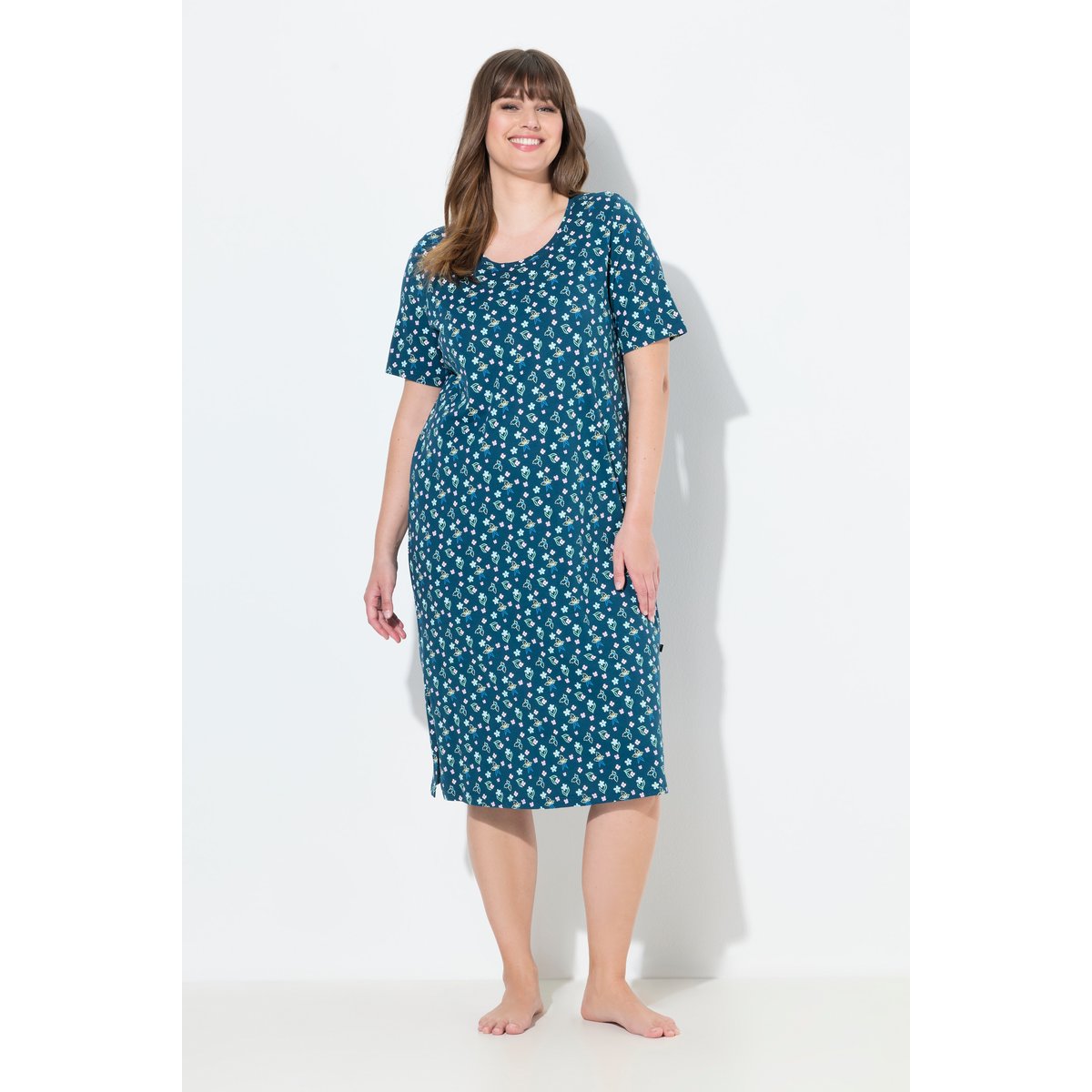 Chemise de nuit 0 fleurs pétrol, ULLA POPKEN