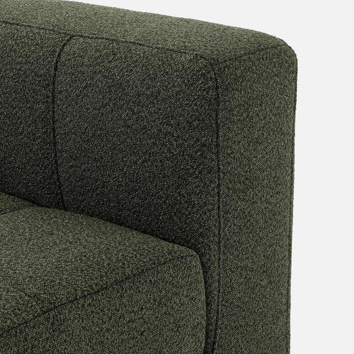 Banquette assise pivotante, gauche, modulable, en bouclette fine, FANO vert, LA REDOUTE INTERIEURS
