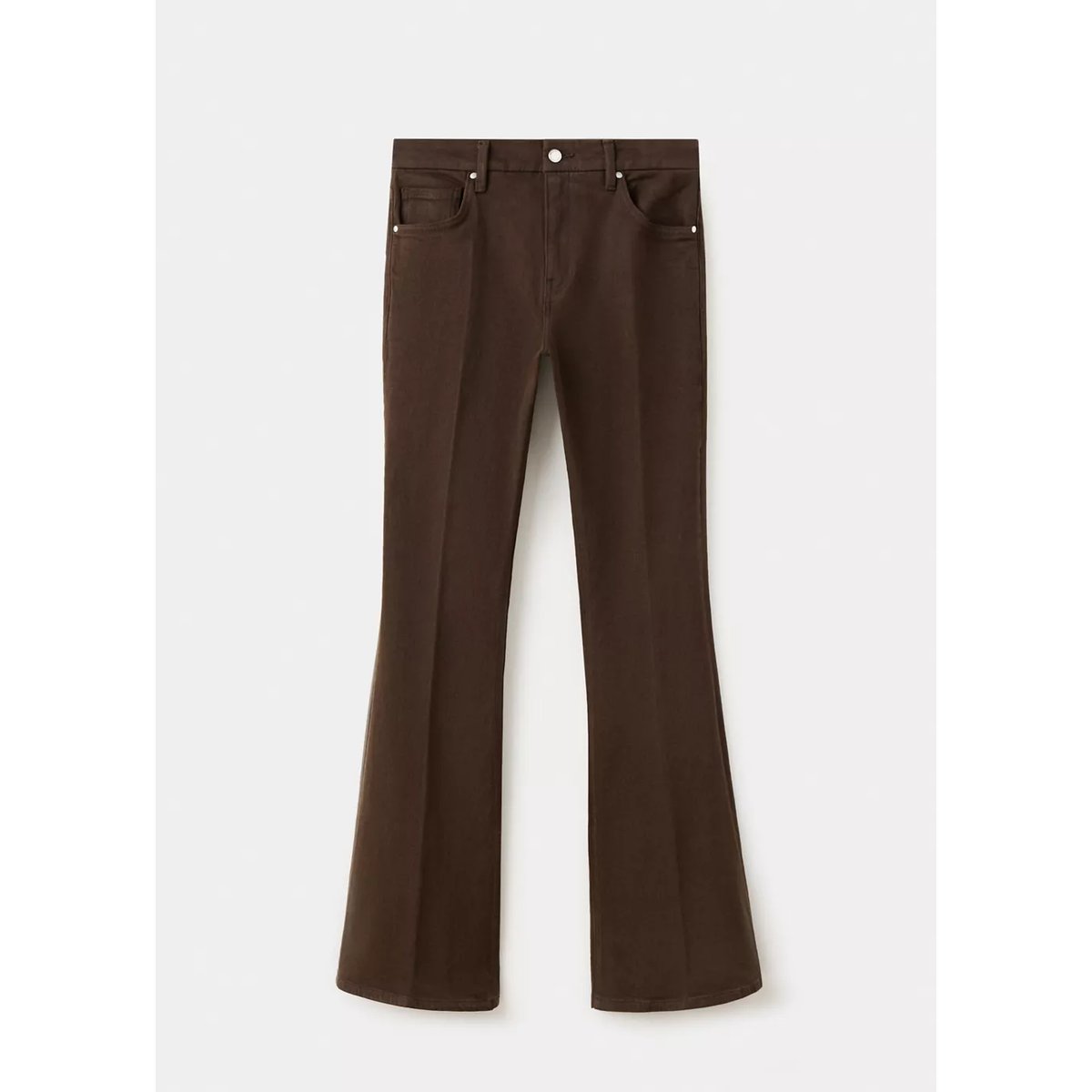 Jean flare taille haute chocolat, MANGO