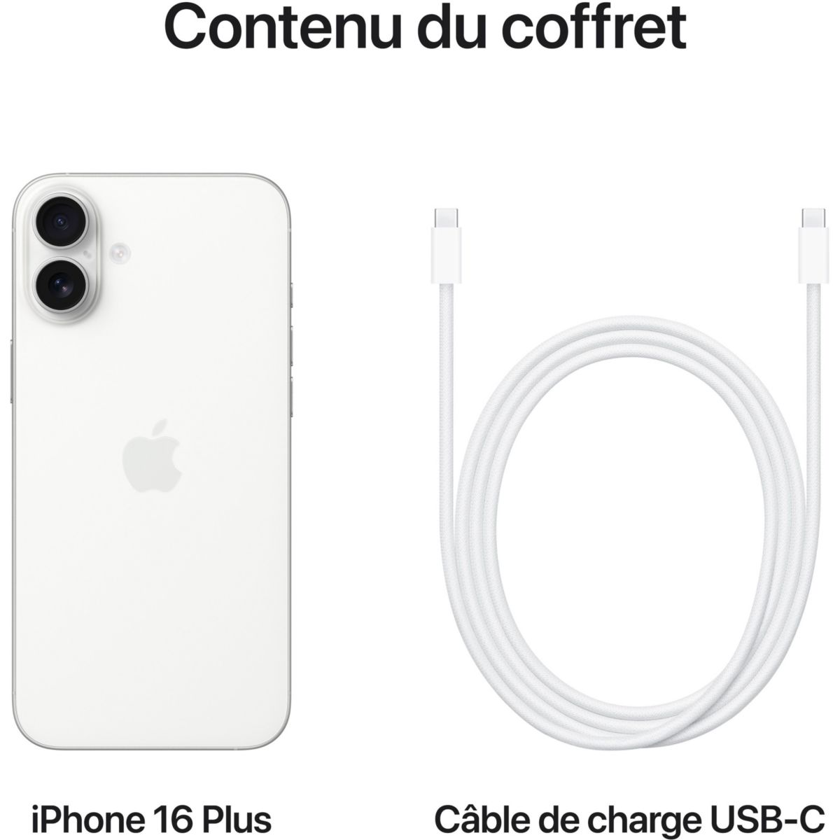 Smartphone iPhone 16 Plus Blanc 128Go couleur unique, APPLE