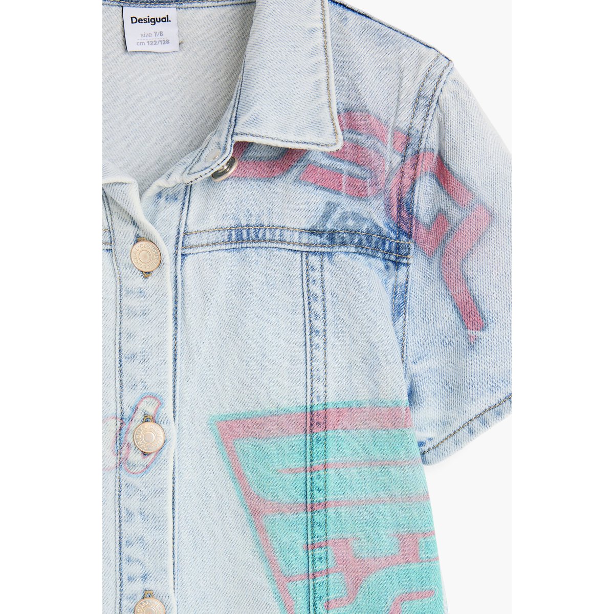Robe en jean imprimée bleu, DESIGUAL