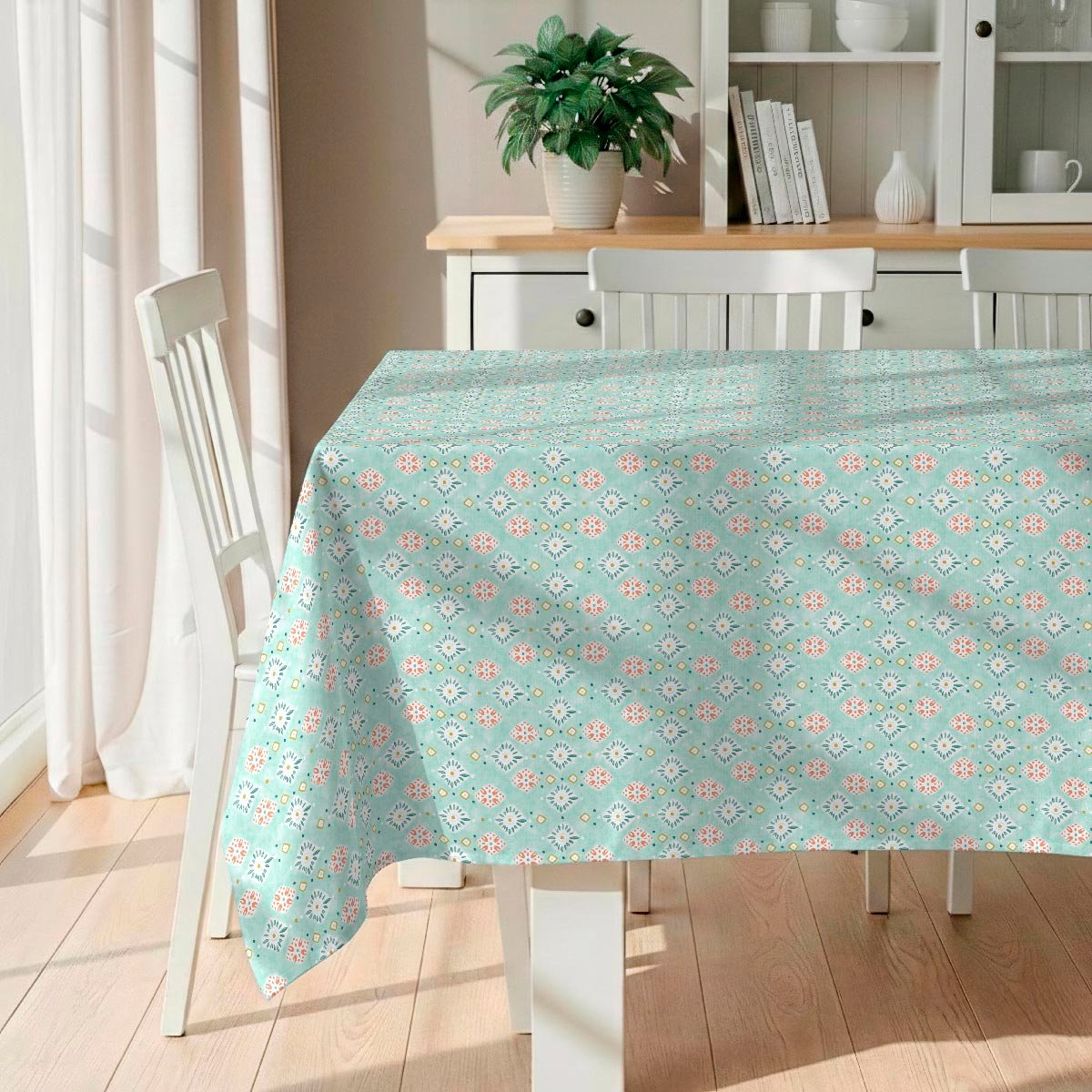 Nappe anti-taches Africa - 100% coton - turquoise, NAF NAF HOME