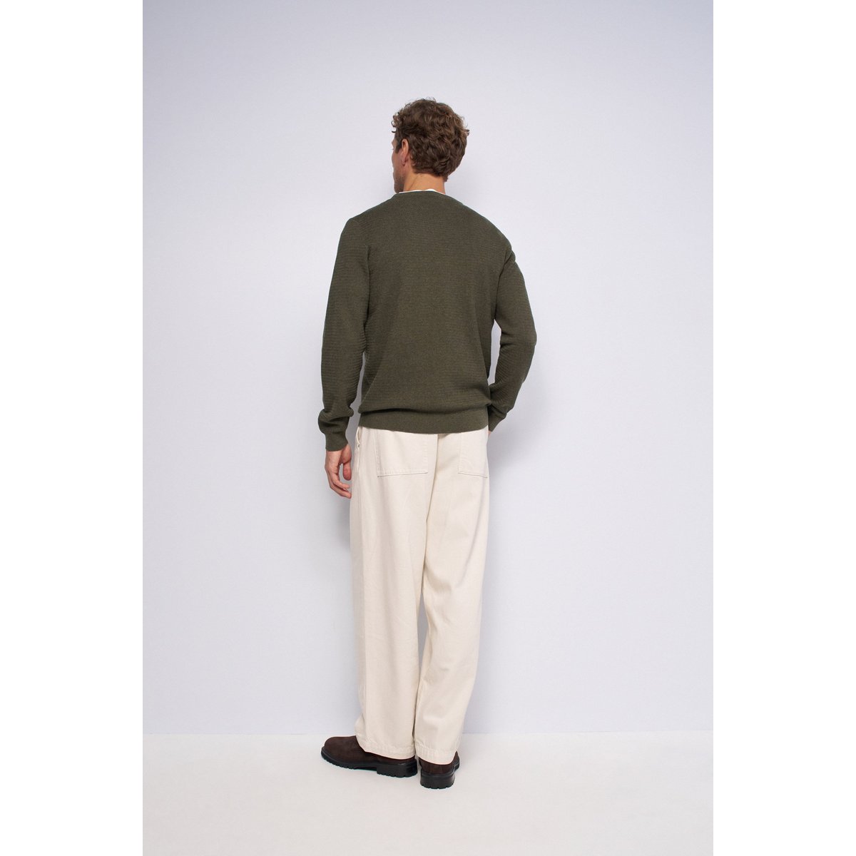 PULL EN MAILLE TEXTURÉE vert, SALSA JEANS