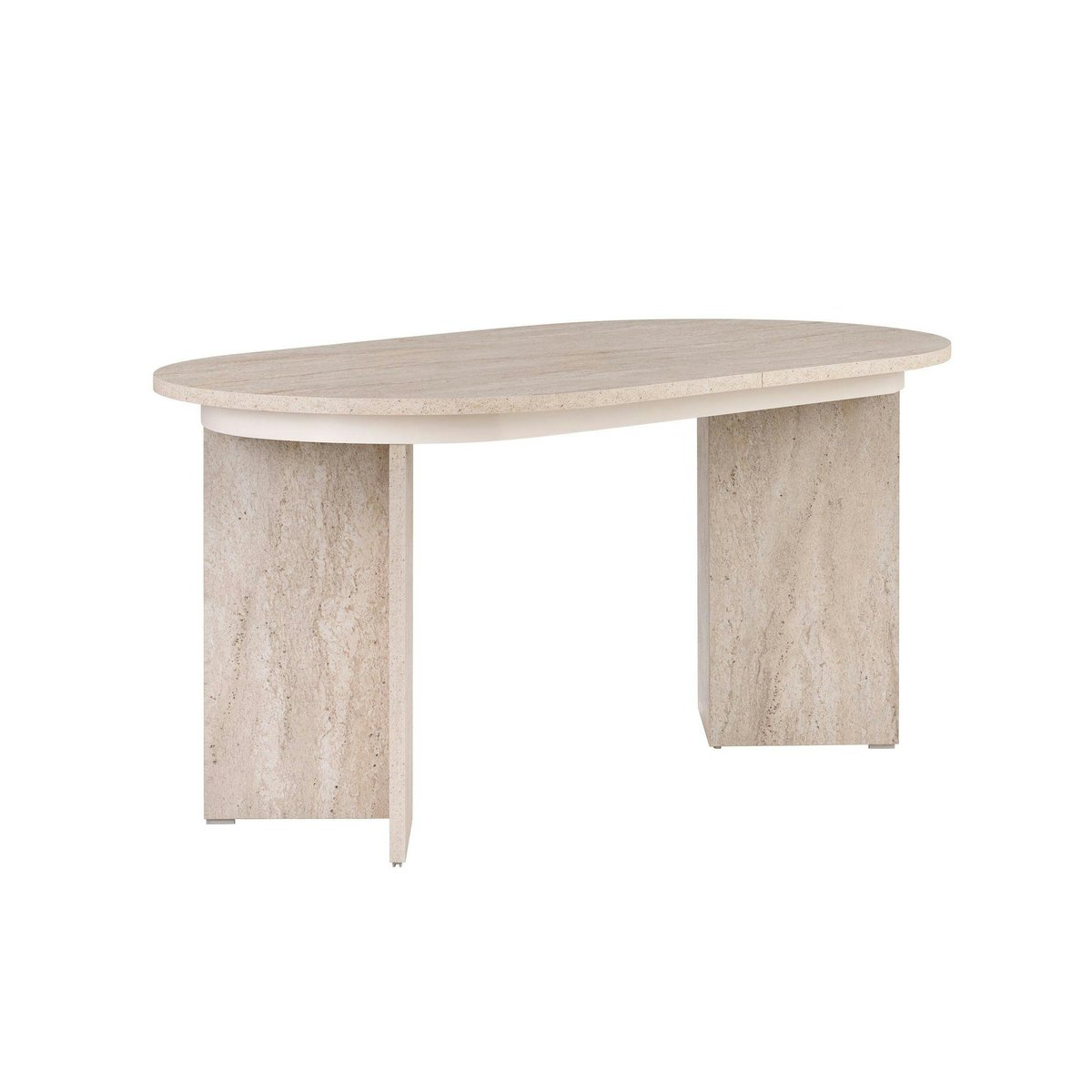 Table ovale extensible 8 places MARFA travertin, PIER IMPORT