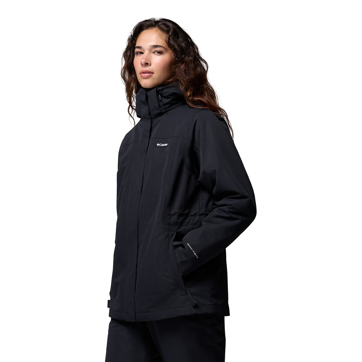 Cappotto lungo con chiusura a zip, per l'inverno rigido nero , COLUMBIA
