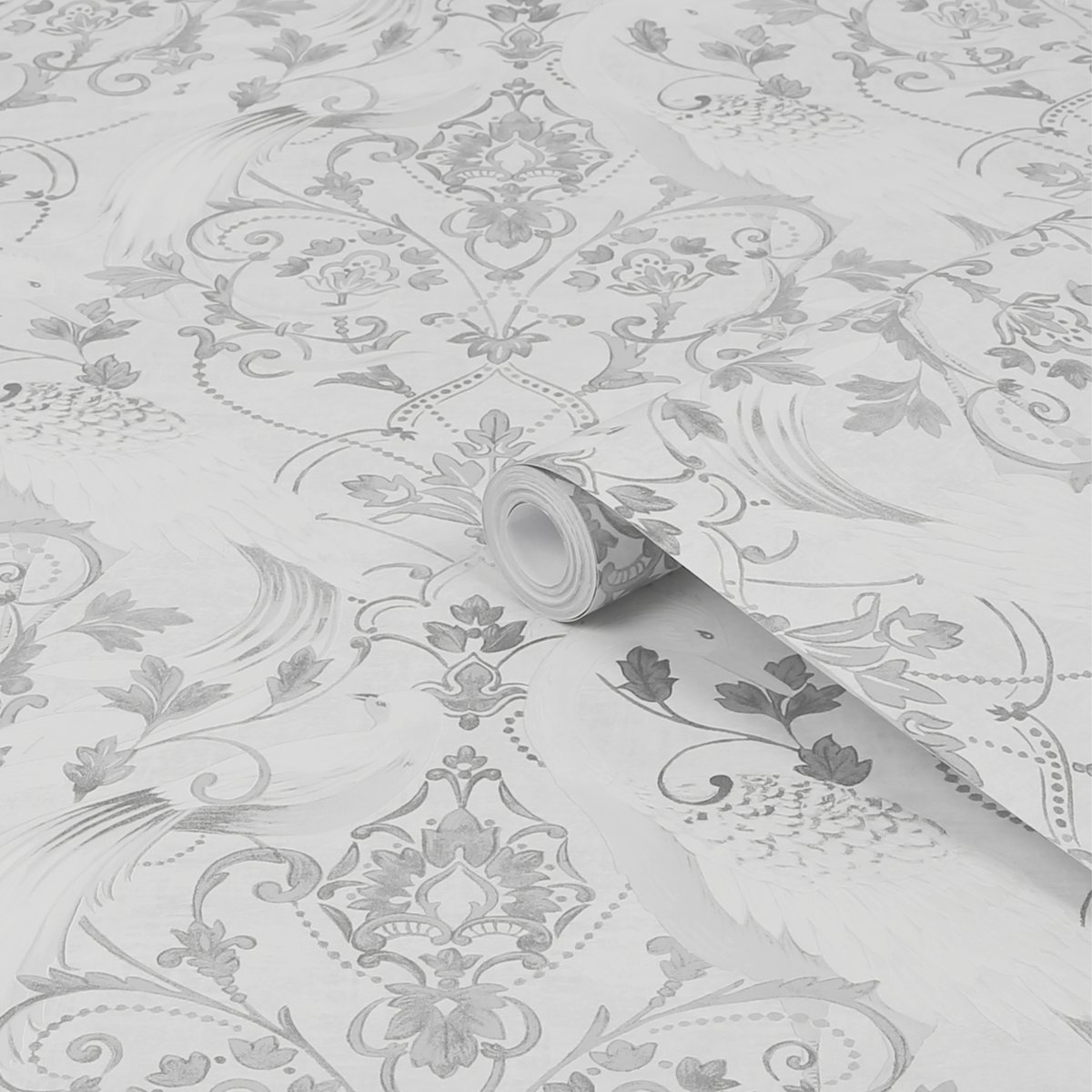 Papier peint Médaillons Tregaron argent, LAURA ASHLEY