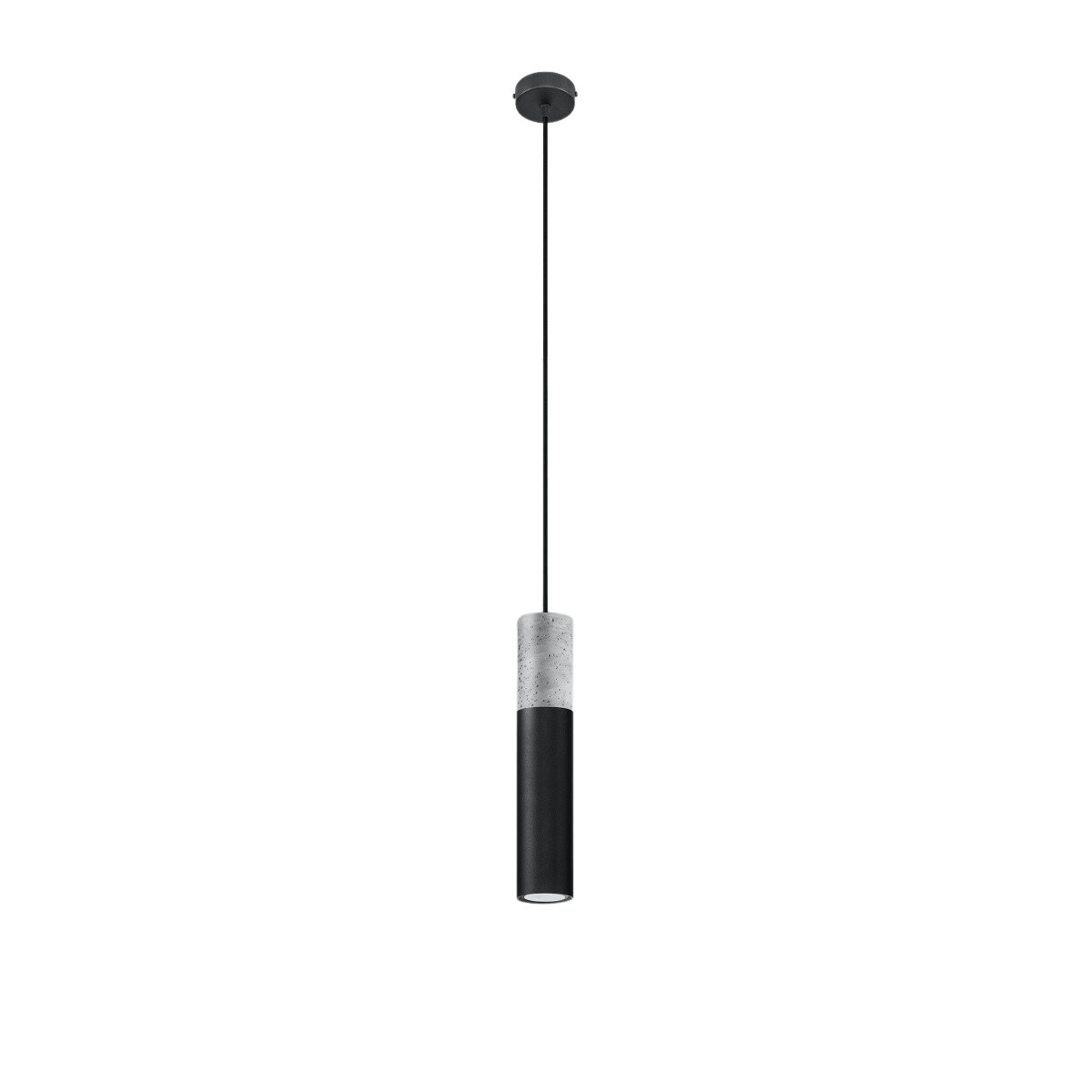 Suspension Acier Gris/Noir GU10 1 Borigio gris, EDEN