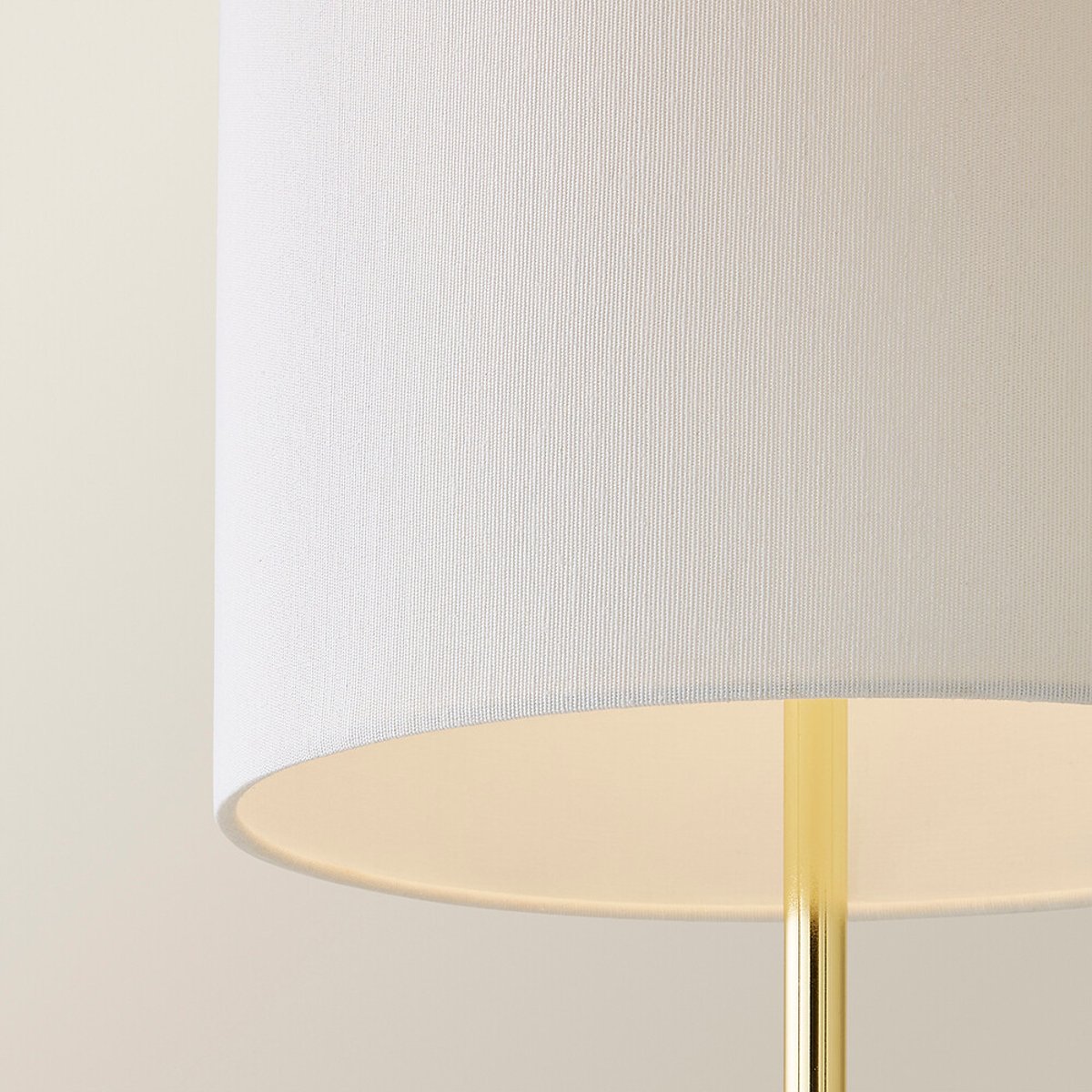 Emmie Totem Table Base Floor Lamp with Tall Linen Shade cream, SO'HOME