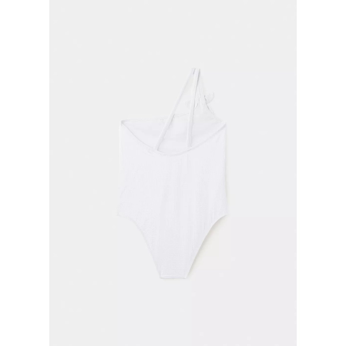 Maillot de bain asymétrique à fleurs en relief blanc, MANGO KIDS
