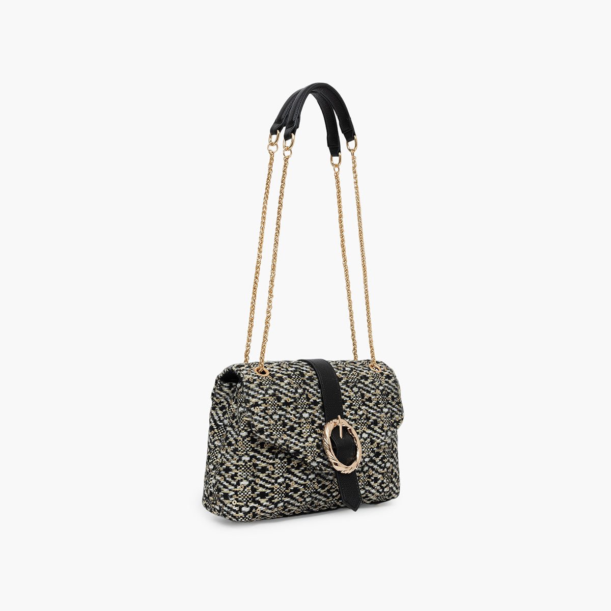 Sac porté épaule noir Toundra doré, LOLLIPOPS