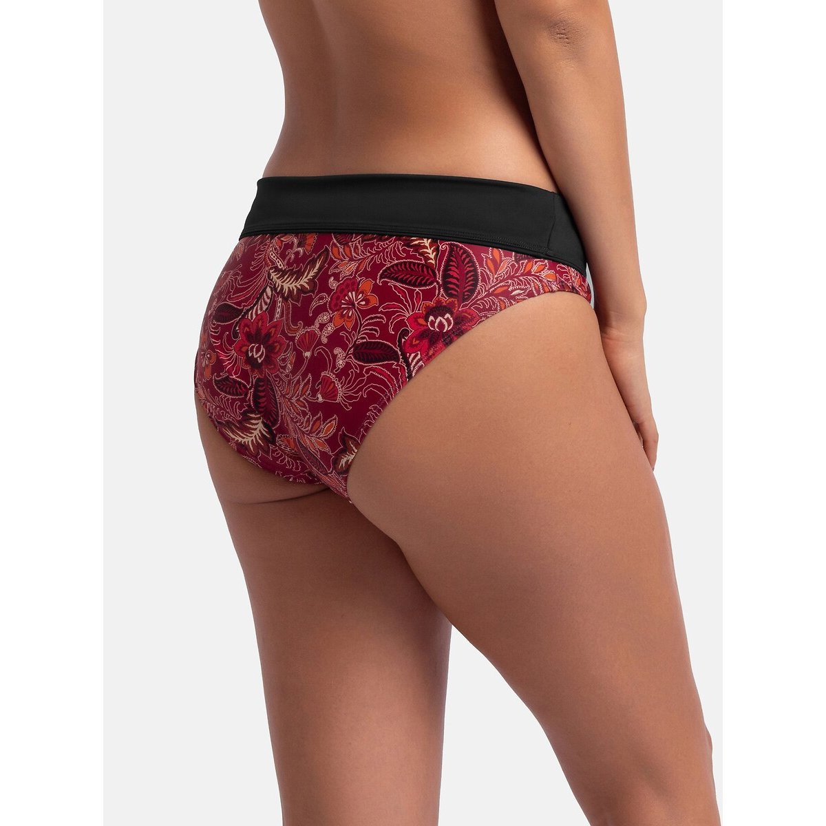 Kalbeliya Turn-Down Bikini Bottoms red print, DORINA