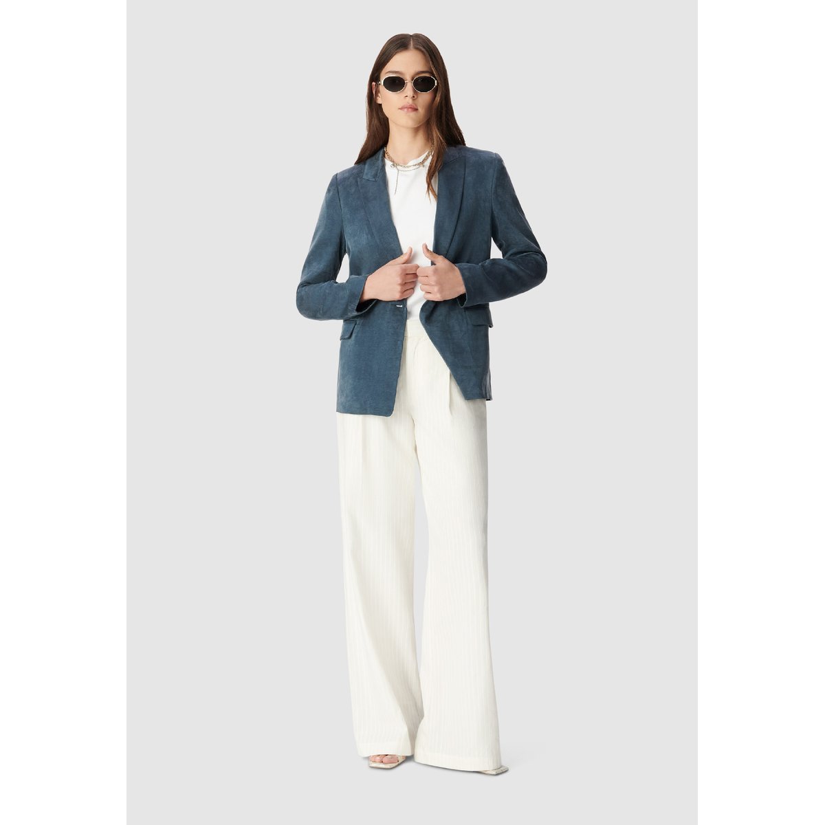 Veste de tailleur satinée marine foncé, IKKS