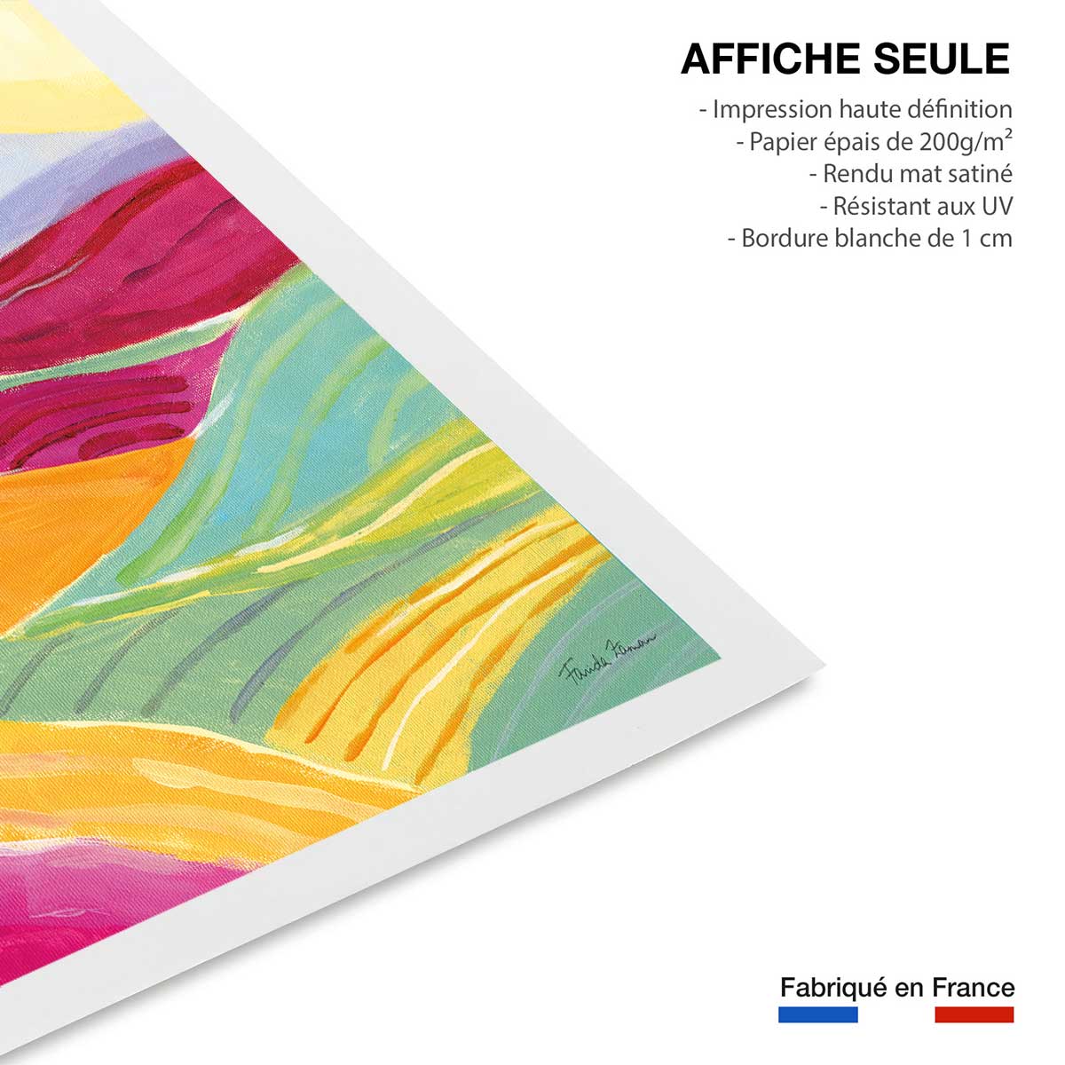 Poster color colline affiche seule, HEXOA