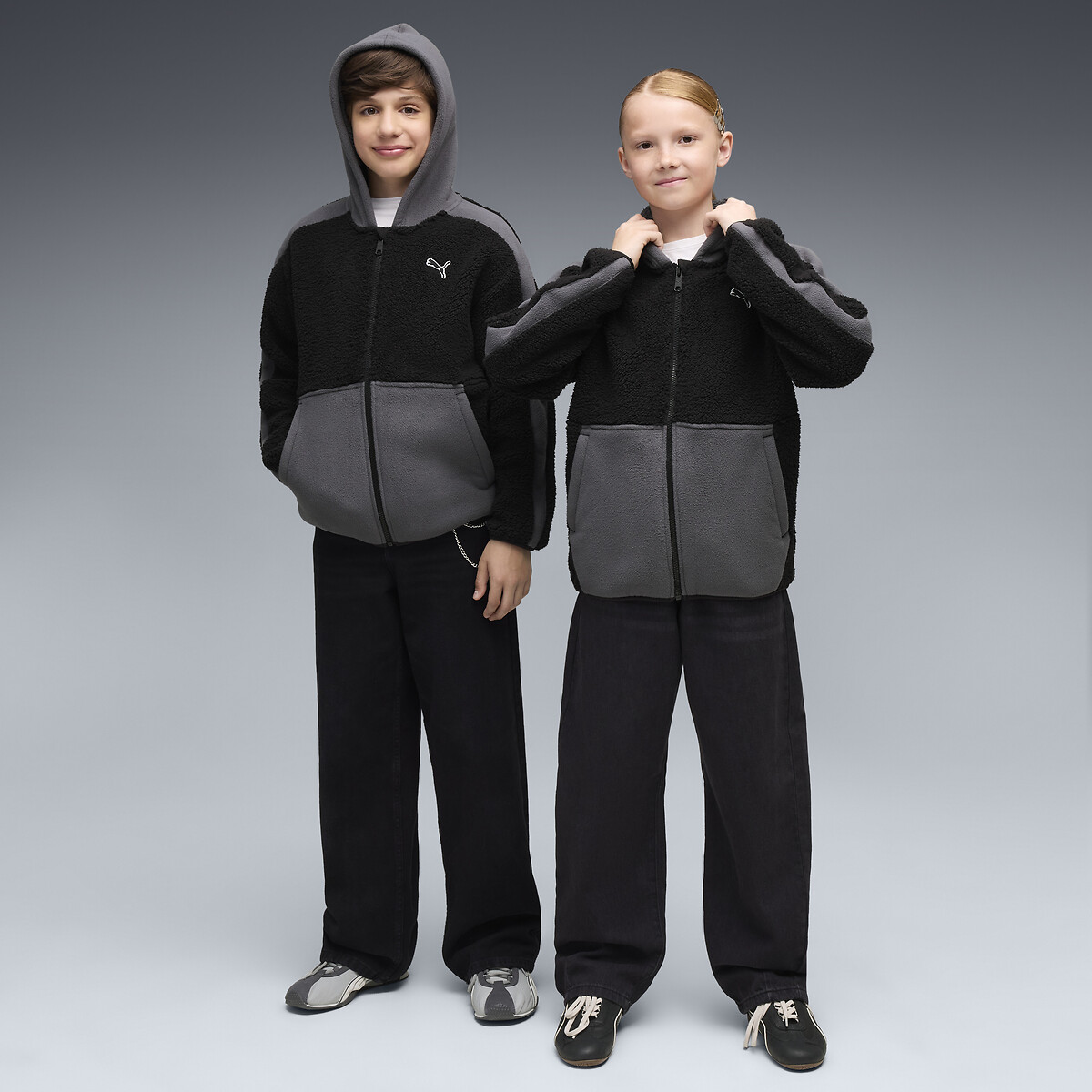Veste zippée en molleton noir/gris, PUMA