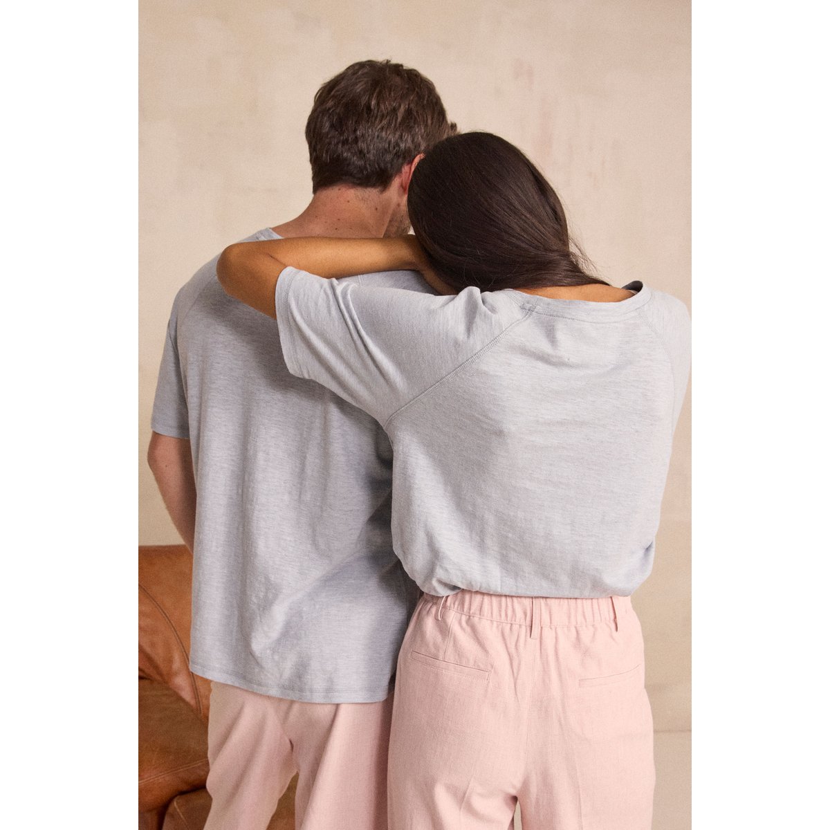 T-shirt unisexe à manches courtes chanvre et coton INTENSE pure bleached, Maison 123